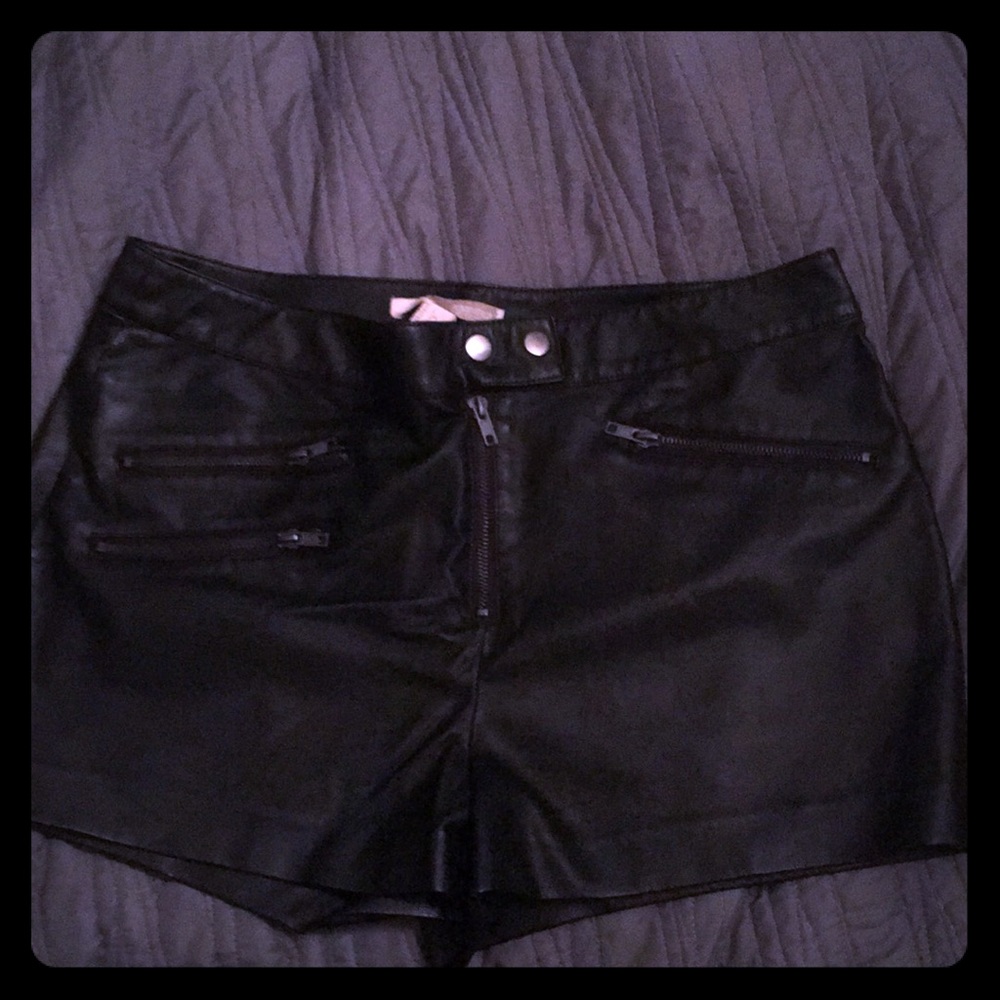 Faux-Leather Shorts
